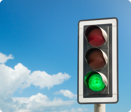 traffic light showing green