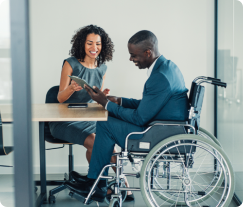 man in wheelchair skill development scorecard