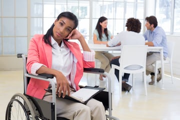 black woman in a wheelchair